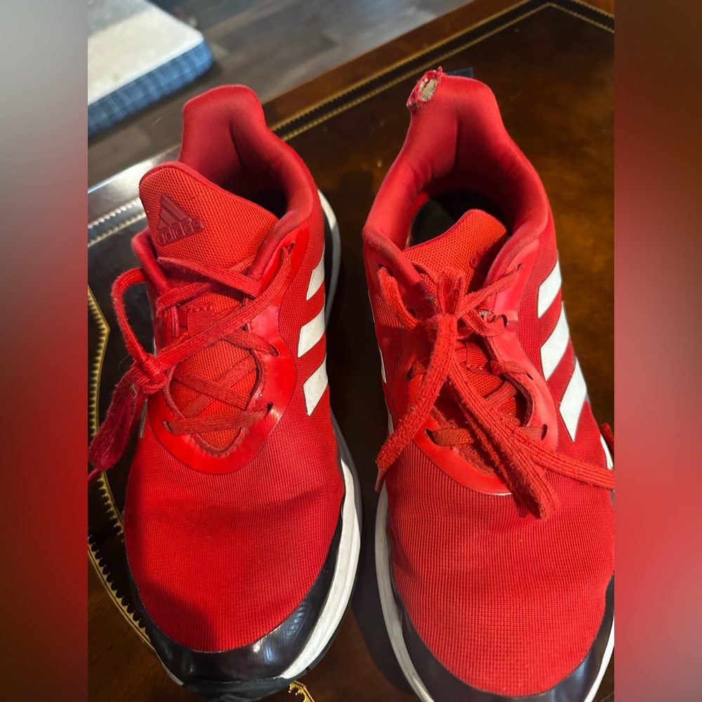 Adidas Kids Red and White Sneakers